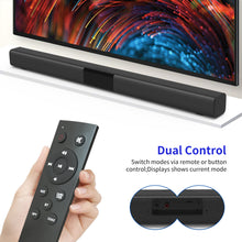 Load image into Gallery viewer, Soundbar for TV, Home Audio Sound Bar Built-in Subwoofer, Wired and Wireless Bluetooth 5.0 Speaker for Home Theater, 2.0 Channel Soundbars with Remote Control, Coaxial/Optical/Aux/RCA Connection
