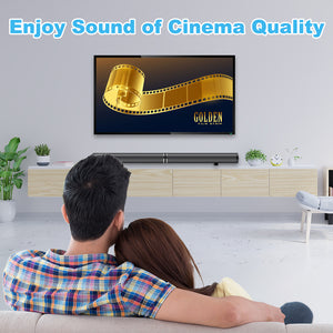 Sound Bar, TV Sound Bars Build-in Subwoofer, Wired & Wireless Home Audio Speaker, Bluetooth Speaker Stereo Surround Sound Bar for TV/Home Theater, HDMI/Optical/Aux/USB, Wall Mountable