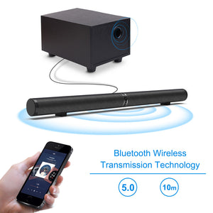 TV Soundbars, Sound Bar Wired & Wireless Sound Speaker, Geekroom Detachable 2.1 Channel 45W Bluetooth Speaker with Subwoofer, Home Theater Surround Soundbar with Remote